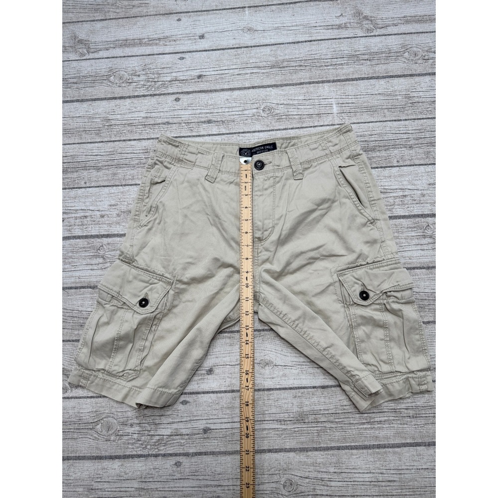 American Eagle Cargo Shorts Men's 30 Beige Relaxed Fit Cotton Hiking Workwear - Picture 6 of 9